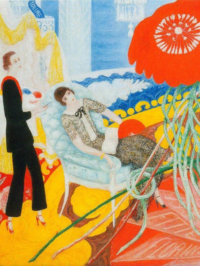 Florine And Ettie Family Portrait By Florine Stettheimer Fine Art Print