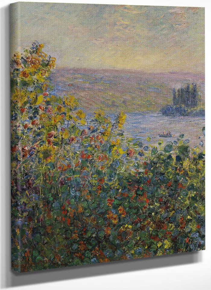 Flower Beds At Vetheuil By Claude Monet Fine Art Print