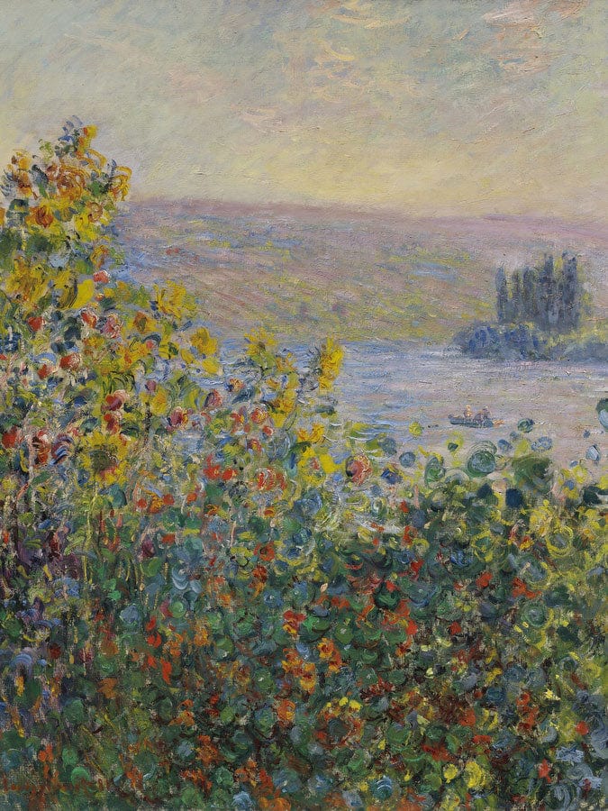 Flower Beds At Vetheuil By Claude Monet Fine Art Print