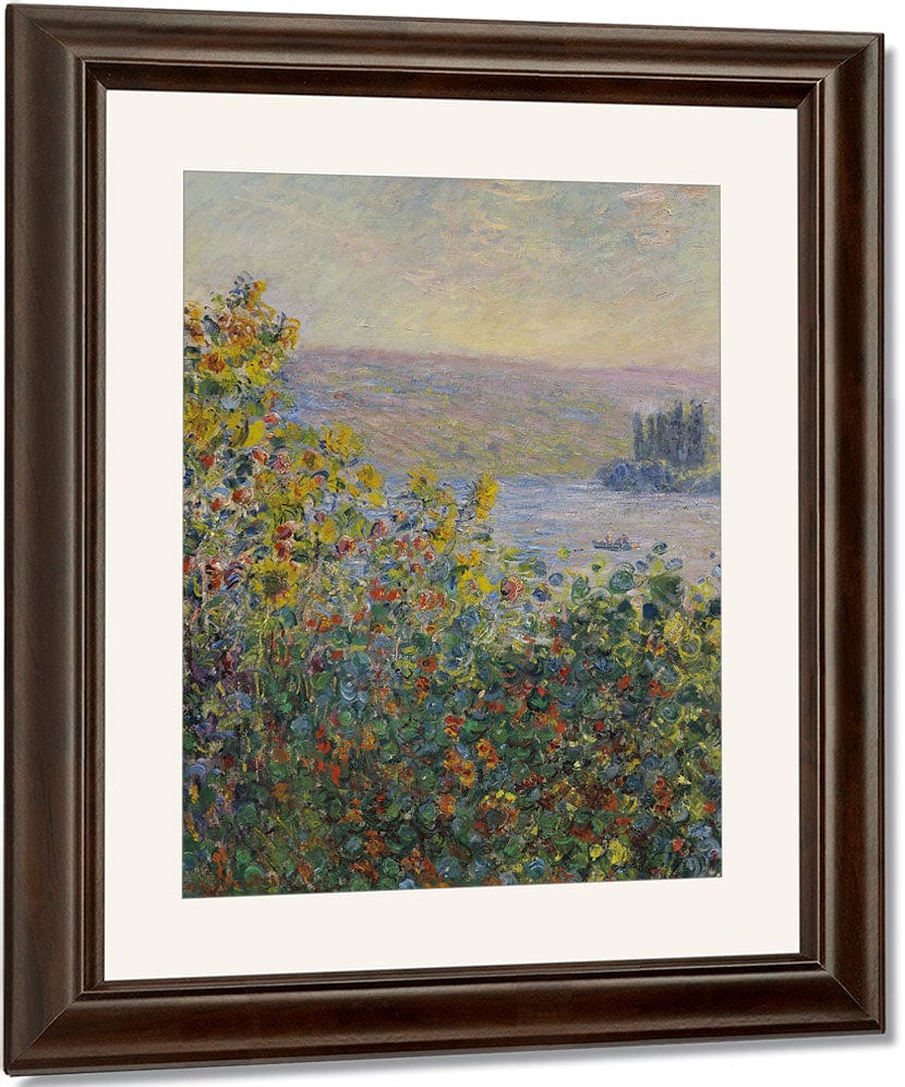 Flower Beds At Vetheuil By Claude Monet Fine Art Print