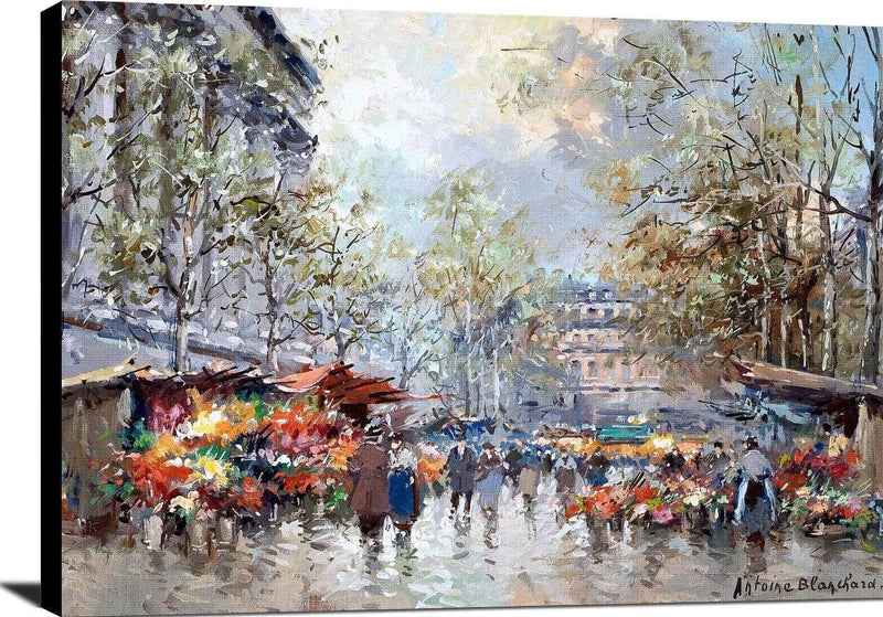 Flower Market Paris Painting Antoine Blanchard Canvas Art Fine Art Print