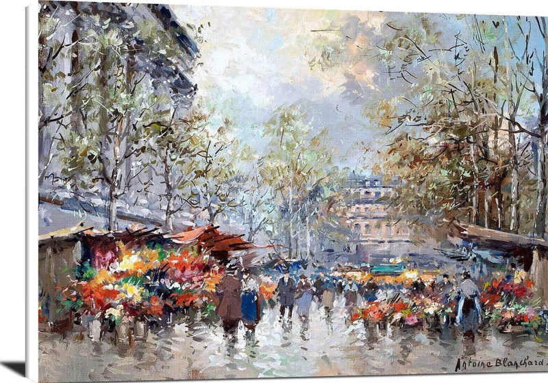 Flower Market Paris Painting Antoine Blanchard Canvas Art Fine Art Print