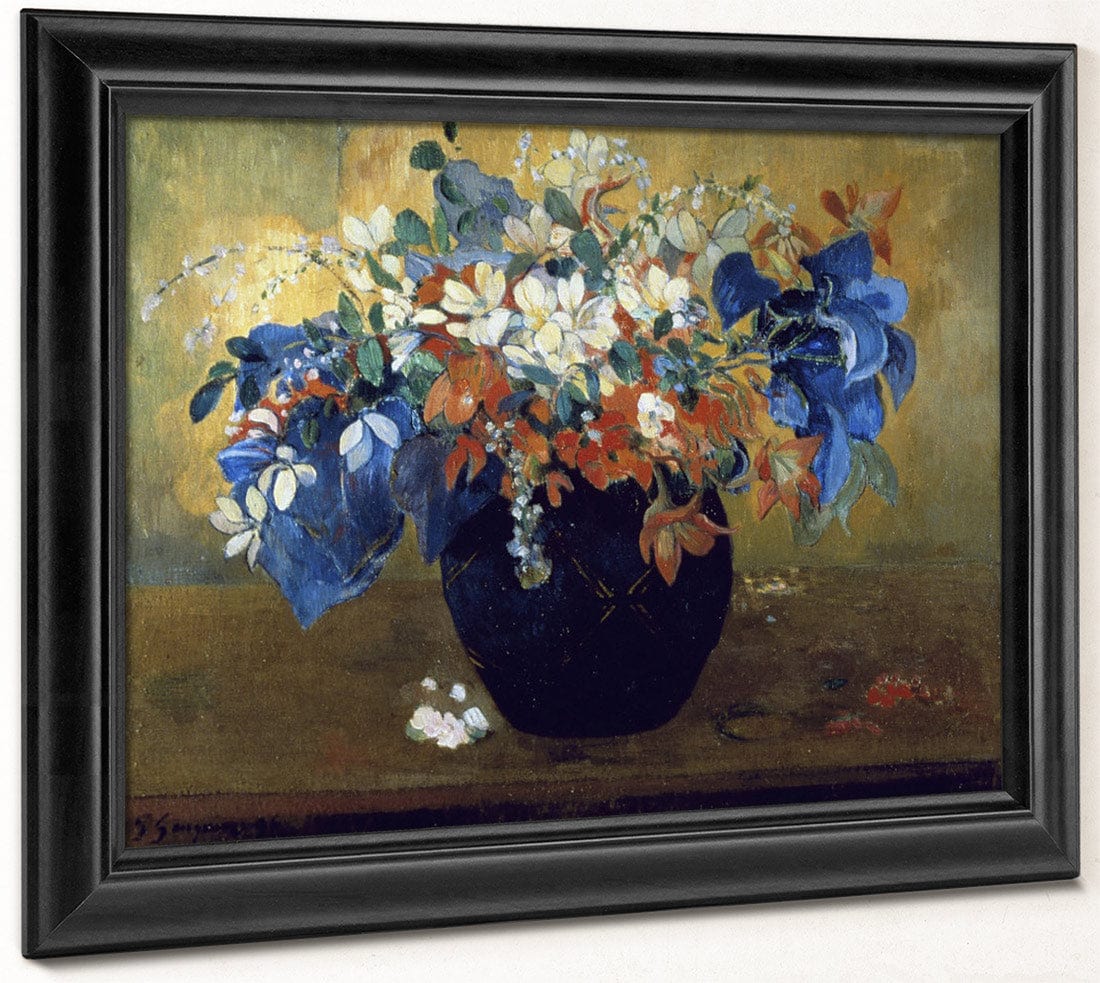 Flower Still Life By Eugene Henri Paul Gauguin Fine Art Print