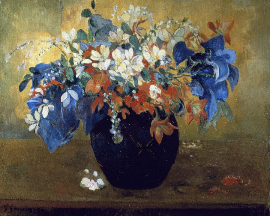 Flower Still Life By Eugene Henri Paul Gauguin Fine Art Print