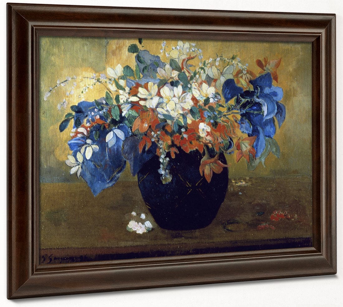 Flower Still Life By Eugene Henri Paul Gauguin Fine Art Print