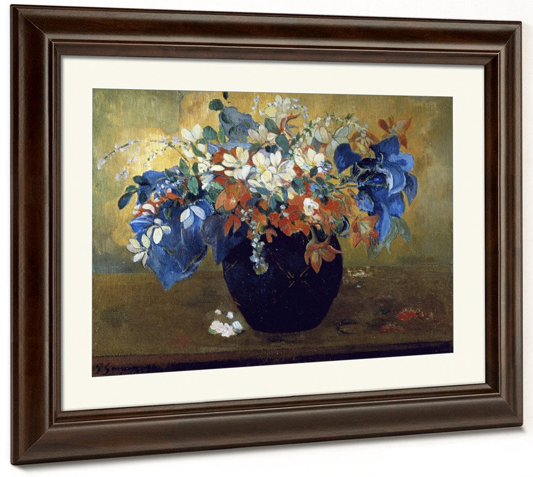 Flower Still Life By Eugene Henri Paul Gauguin Fine Art Print