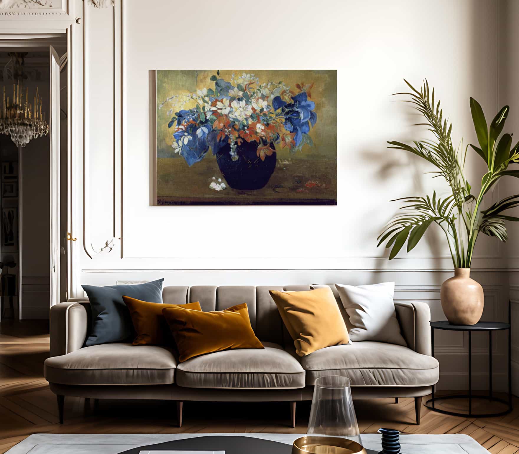 Flower Still Life By Eugene Henri Paul Gauguin Fine Art Print