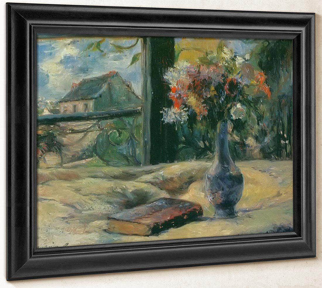 Flower Vase By The Window By Paul Gauguin Fine Art Print