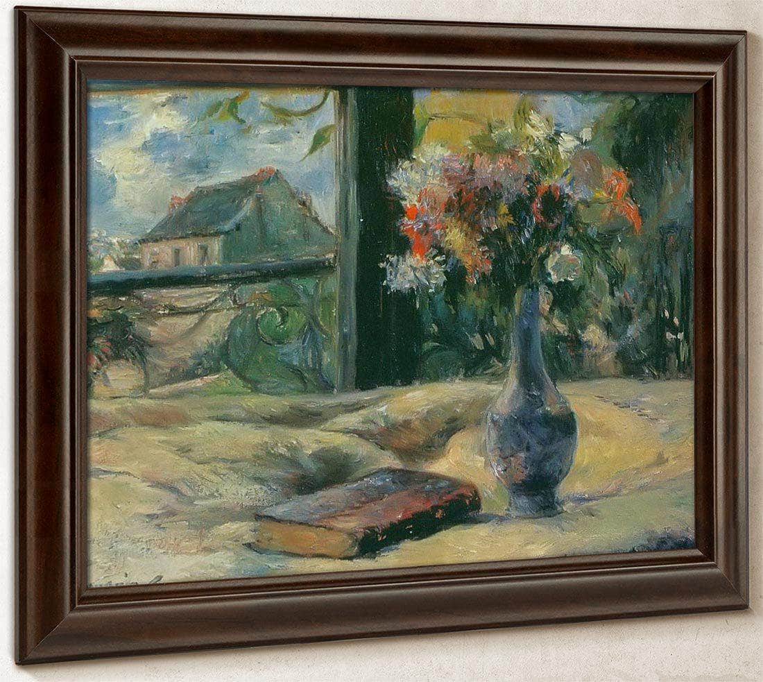 Flower Vase By The Window By Paul Gauguin Fine Art Print