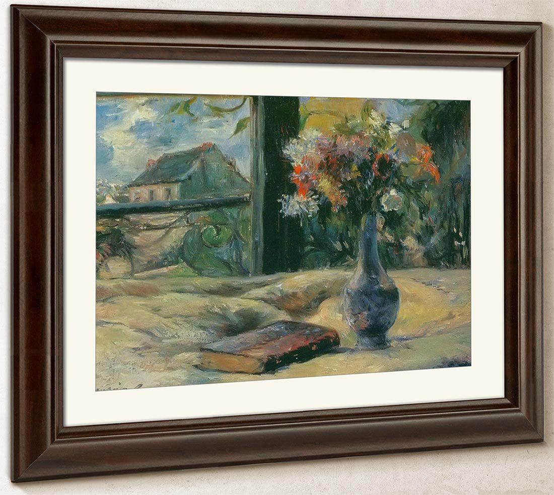 Flower Vase By The Window By Paul Gauguin Fine Art Print