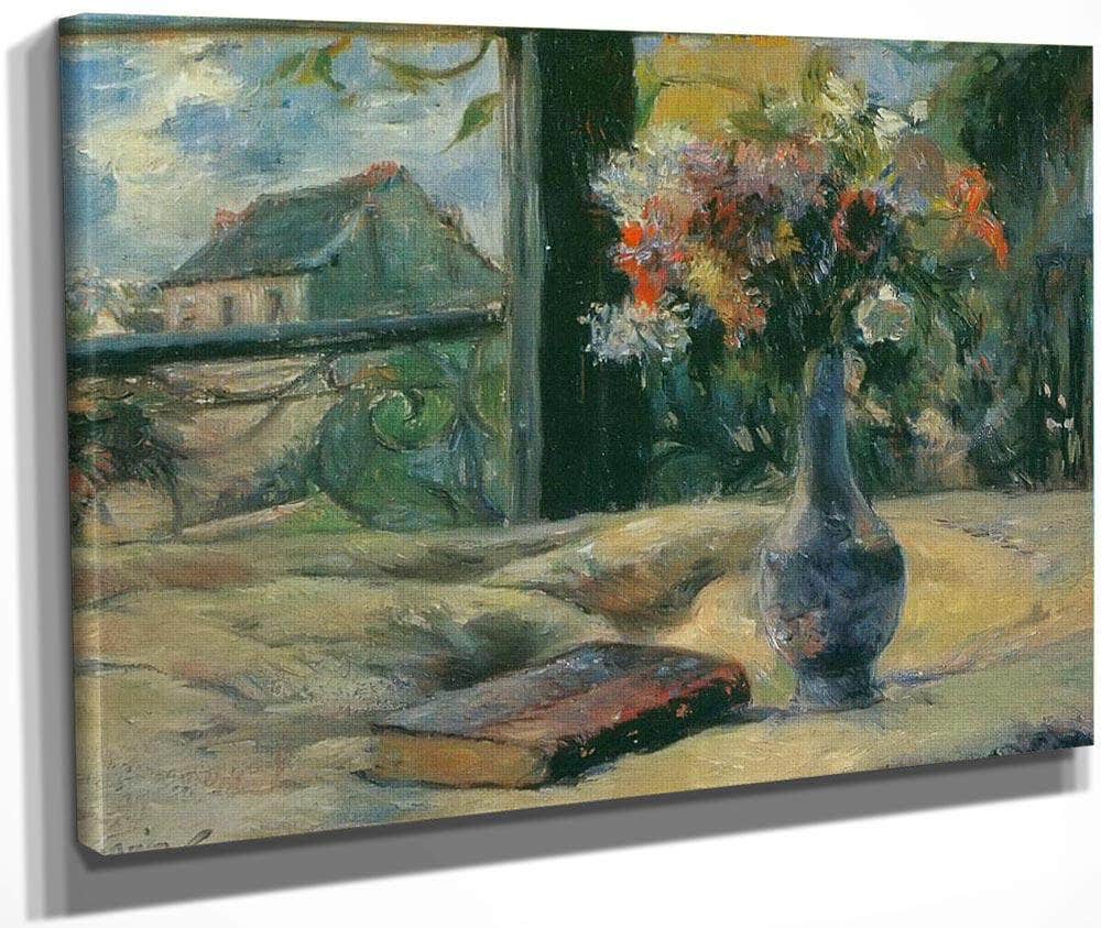 Flower Vase By The Window By Paul Gauguin Fine Art Print