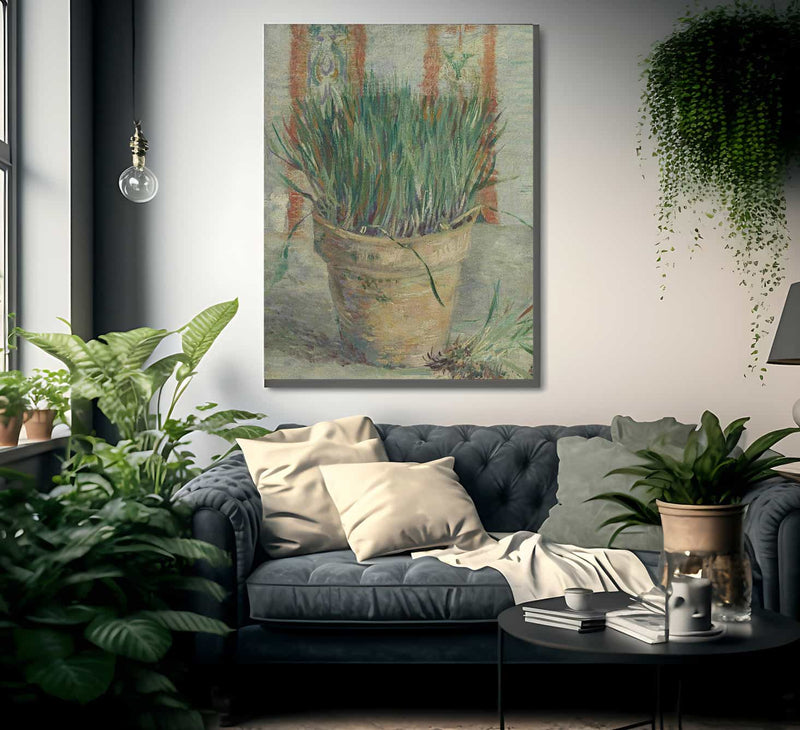 Flowerpot With Garlic Chives By Vincent Van Gogh Fine Art Print