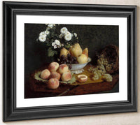 Flowers And Fruit On A Table By Henri Fantin Latour Fine Art Print