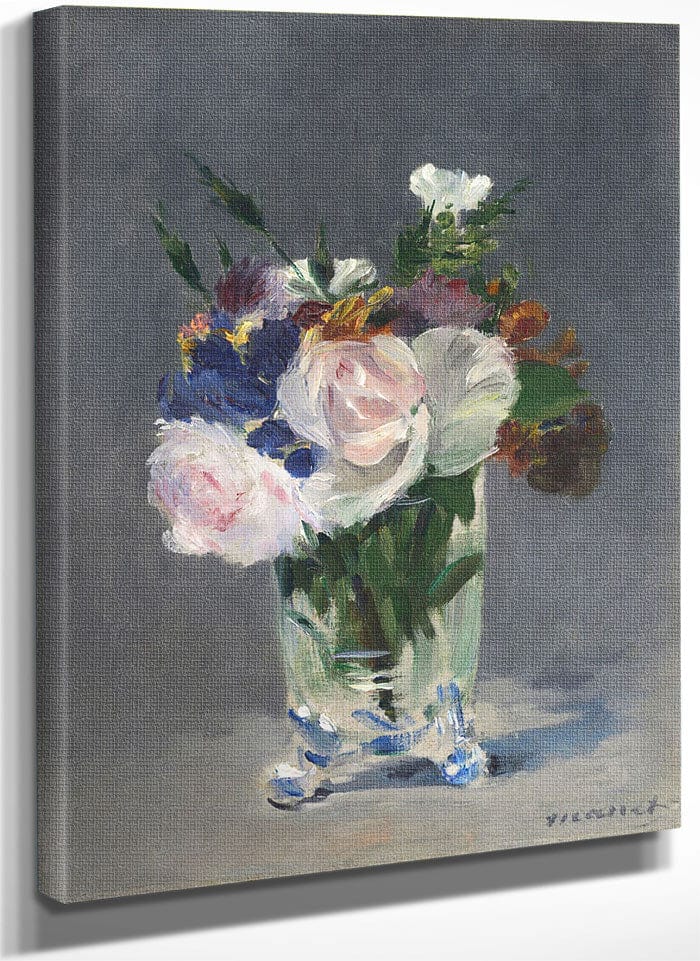 Flowers In A Crystal Vase By Edouard Manet Fine Art Print