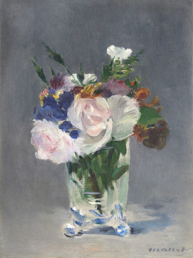 Flowers In A Crystal Vase By Edouard Manet Fine Art Print