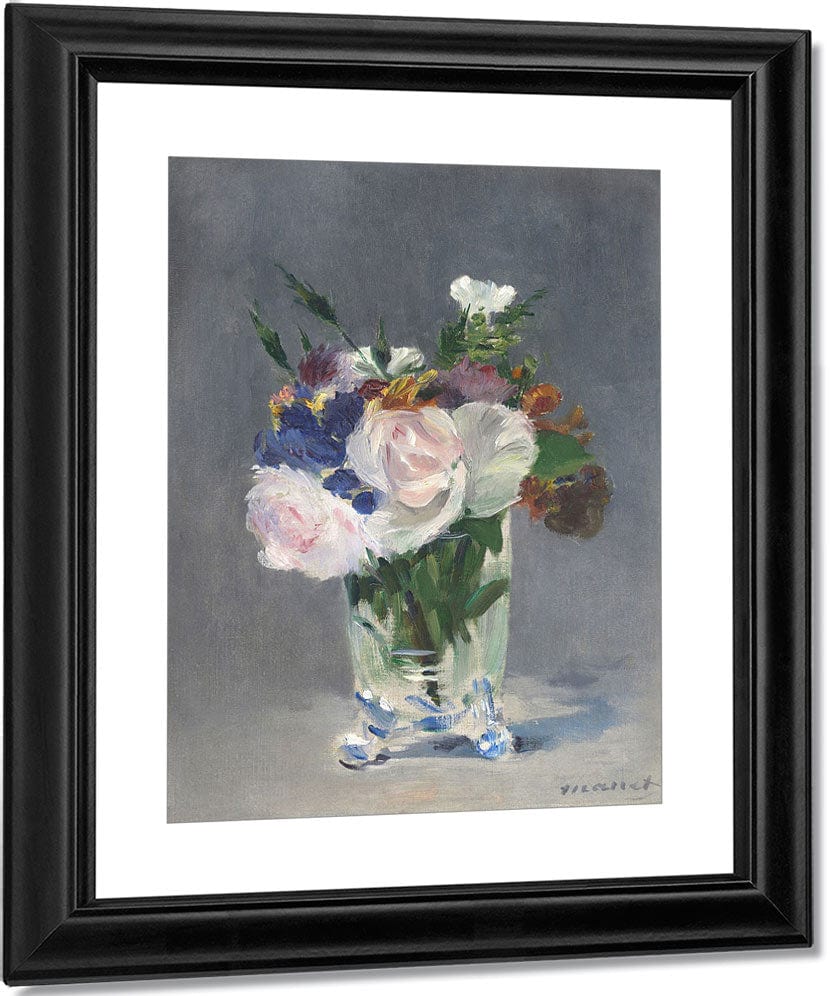 Flowers In A Crystal Vase By Edouard Manet Fine Art Print