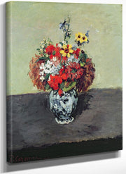 Flowers In A Delft Vase By Paul Cezanne Fine Art Print