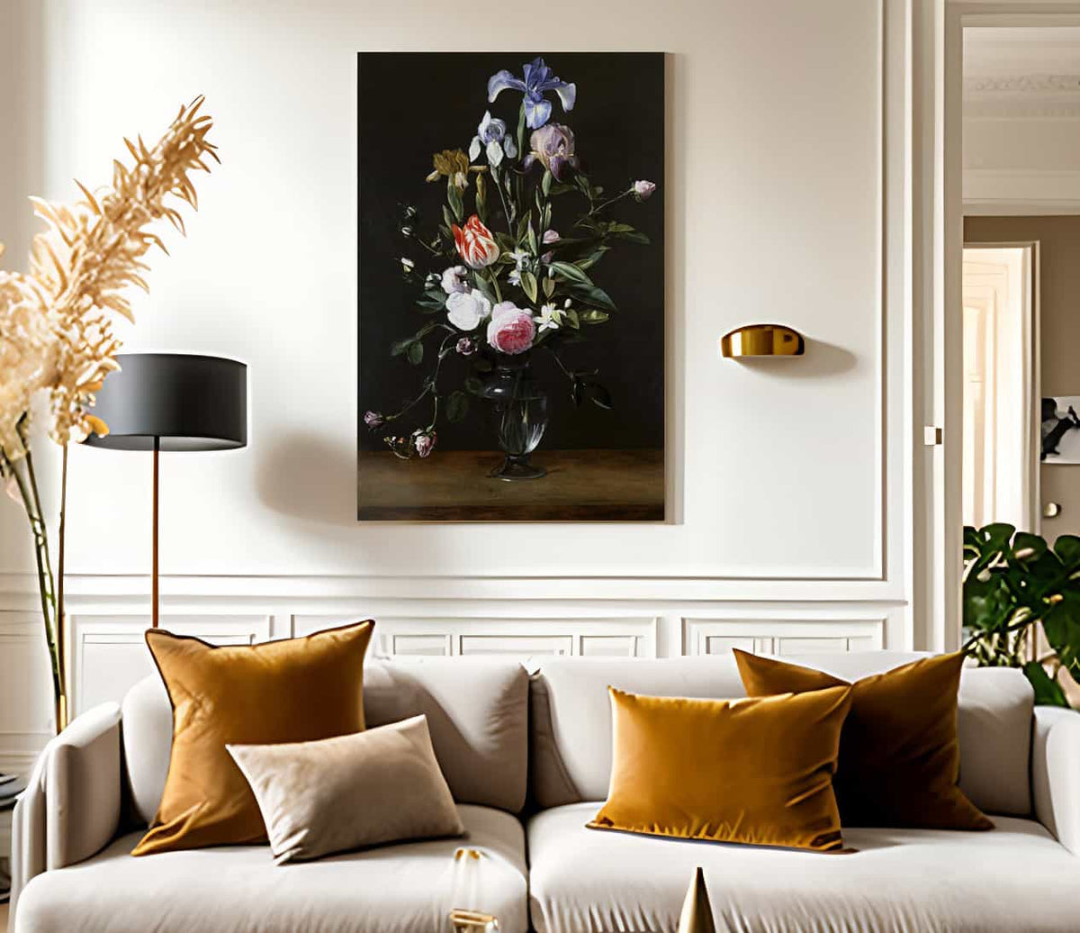 Flowers In A Glass Vase By Daniel Seghers Fine Art Print