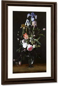 Flowers In A Glass Vase By Daniel Seghers Fine Art Print