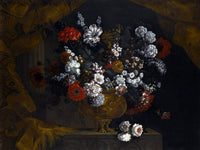 Flowers In A Guilt Urn On A Stone Ledge Painting Pieter Casteels Iii Canvas Art Fine Art Print