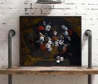 Flowers In A Guilt Urn On A Stone Ledge Painting Pieter Casteels Iii Canvas Art Fine Art Print