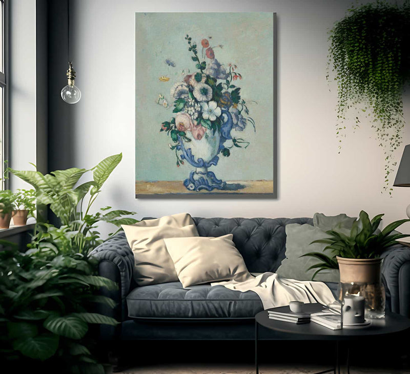 Flowers In A Rococo Vase By Paul Cezanne Fine Art Print
