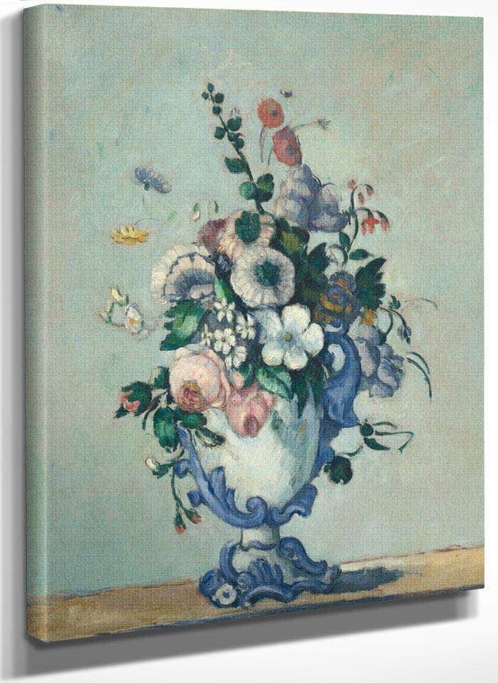 Flowers In A Rococo Vase By Paul Cezanne Fine Art Print