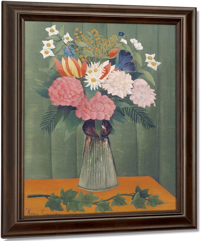 Flowers In A Vase By Henri Julien Felix Rousseau Fine Art Print