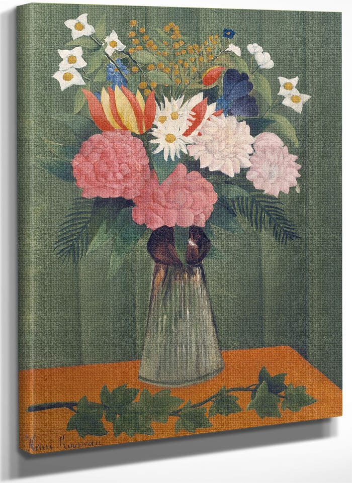 Flowers In A Vase By Henri Julien Felix Rousseau Fine Art Print
