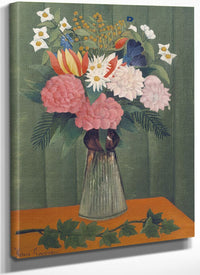 Flowers In A Vase By Henri Julien Felix Rousseau Fine Art Print