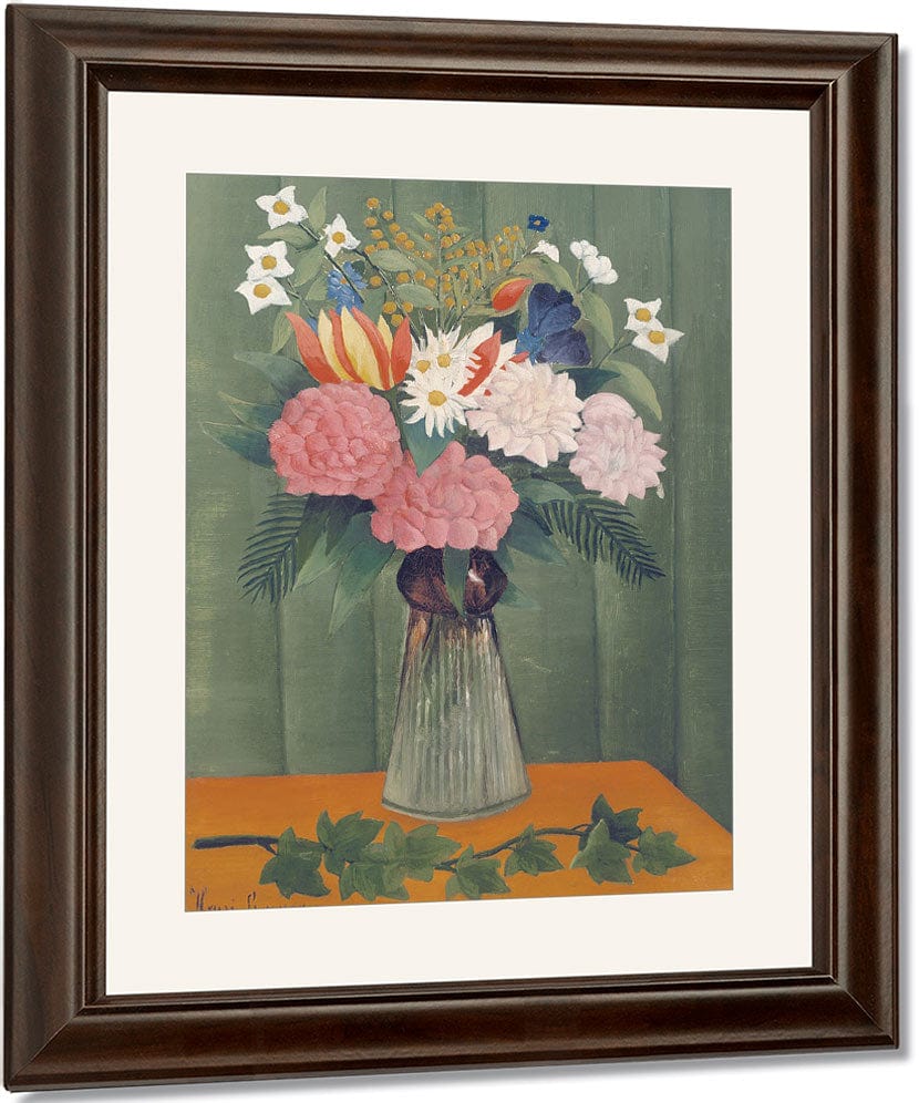 Flowers In A Vase By Henri Julien Felix Rousseau Fine Art Print