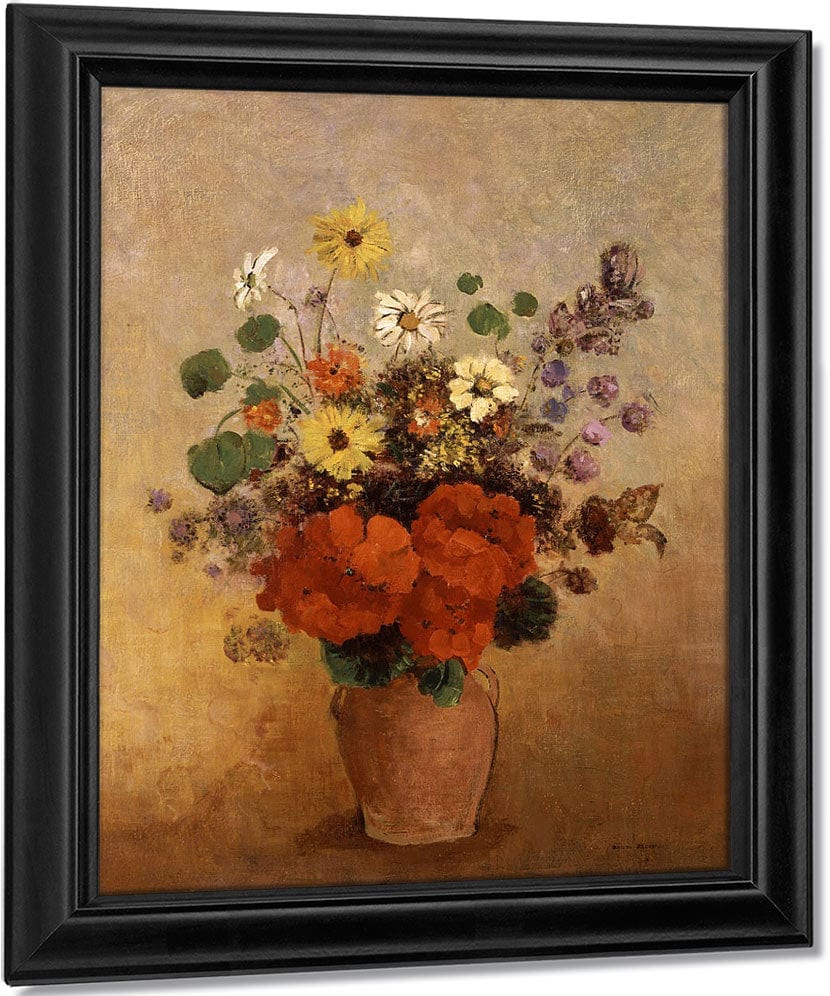 Flowers In A Vase By Odilon Redon Fine Art Print