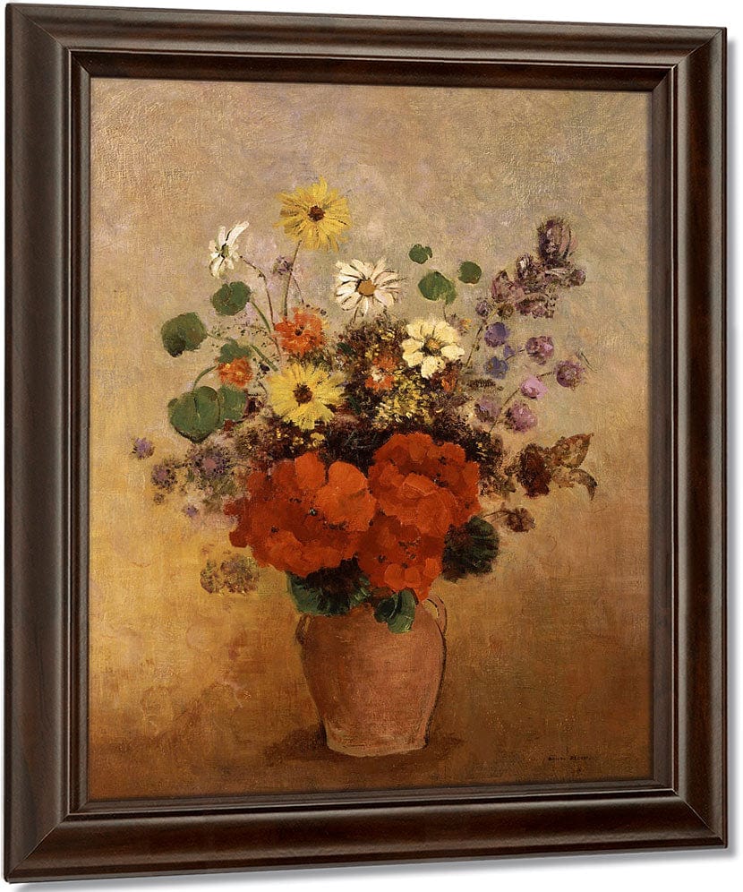 Flowers In A Vase By Odilon Redon Fine Art Print
