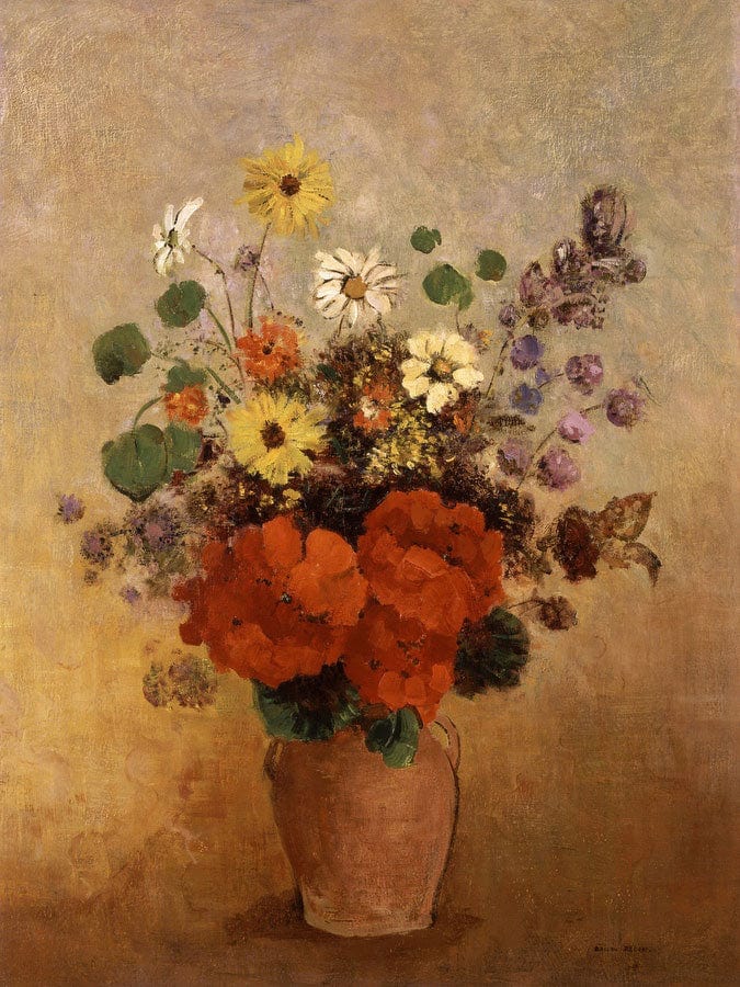 Flowers In A Vase By Odilon Redon Fine Art Print