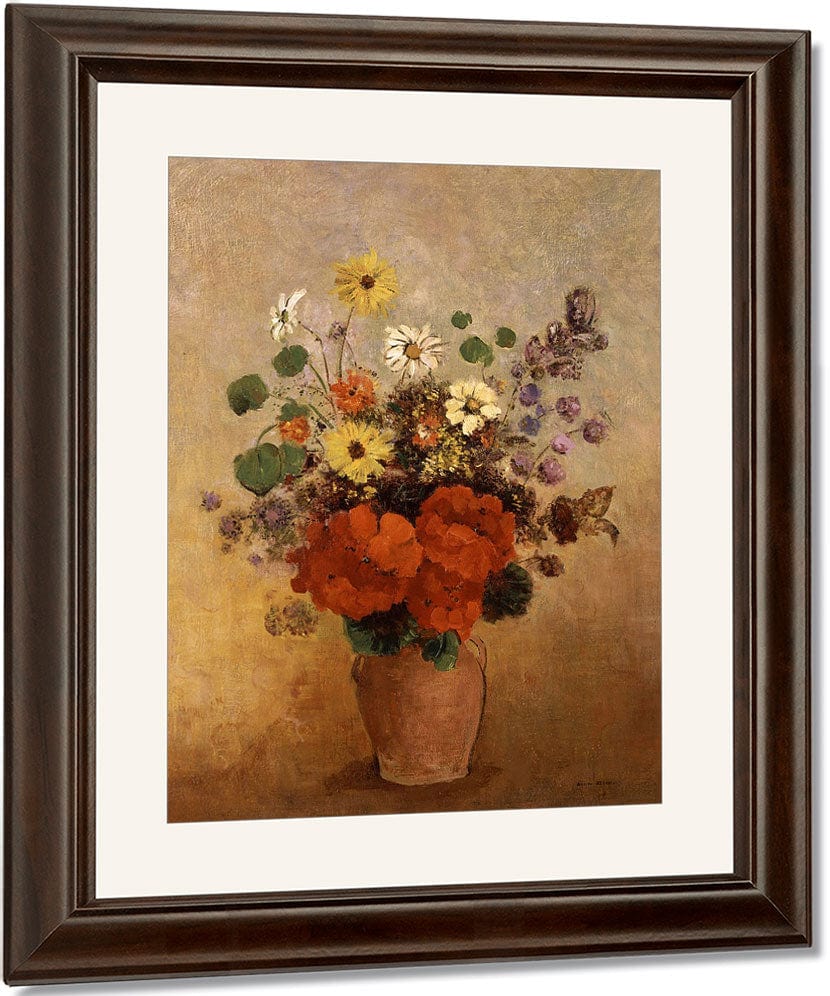 Flowers In A Vase By Odilon Redon Fine Art Print