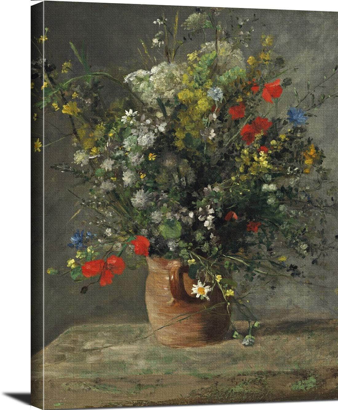 Flowers In A Vase Painting Auguste Renoir Canvas Art Fine Art Print