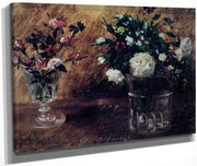 Flowers In Two Glasses By  Manet Edouard Fine Art Print