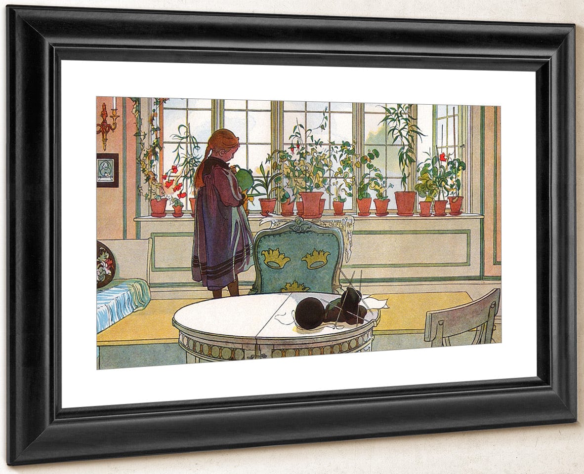 Flowers On The Windowsill By Carl Larsson Fine Art Print