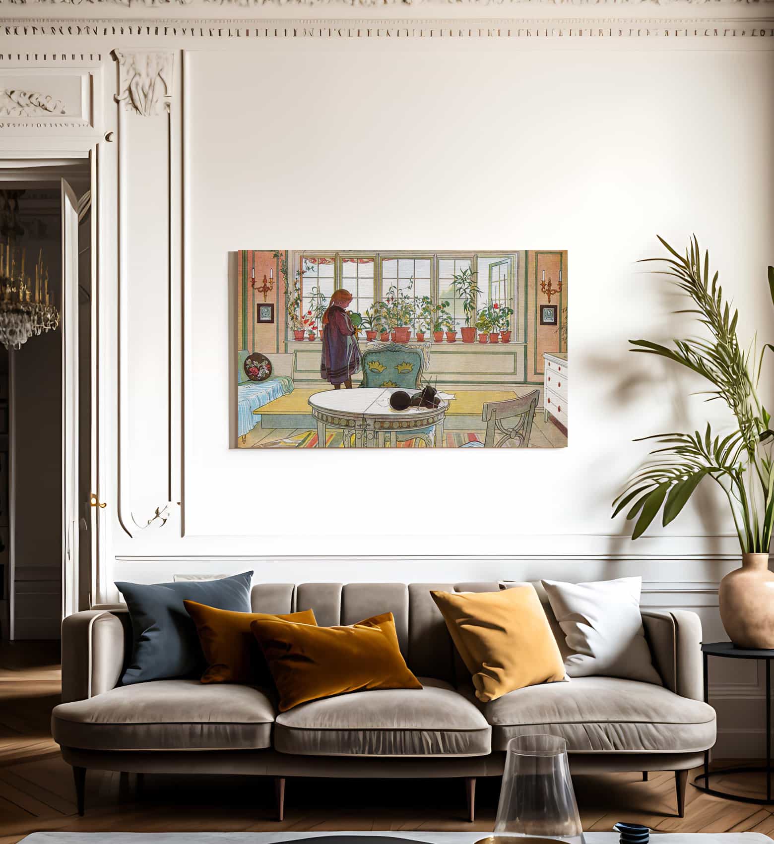 Flowers On The Windowsill By Carl Larsson Fine Art Print