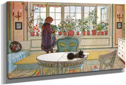 Flowers On The Windowsill By Carl Larsson Fine Art Print