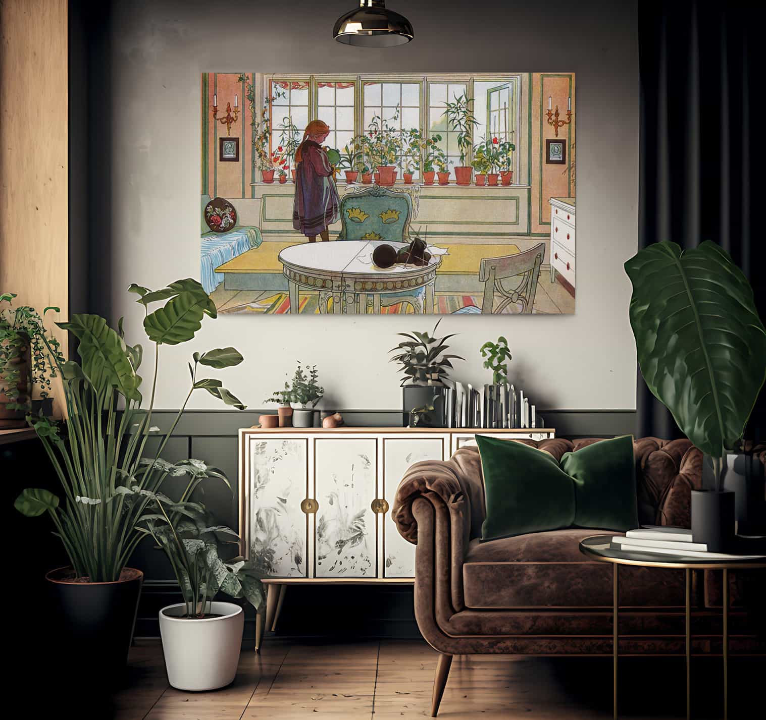 Flowers On The Windowsill By Carl Larsson Fine Art Print