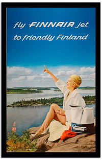 Fly Finnair Jet To Friendly Finland  Wpa Vintage Advertising Fine Art Print