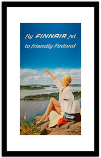 Fly Finnair Jet To Friendly Finland  Wpa Vintage Advertising Fine Art Print