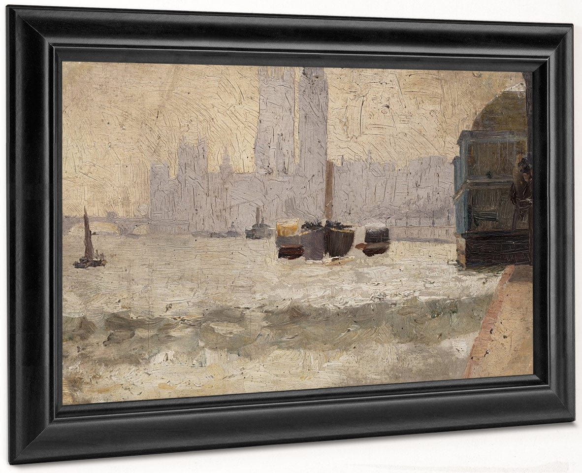 Fog, Thames Embankment By Tom Roberts Fine Art Print