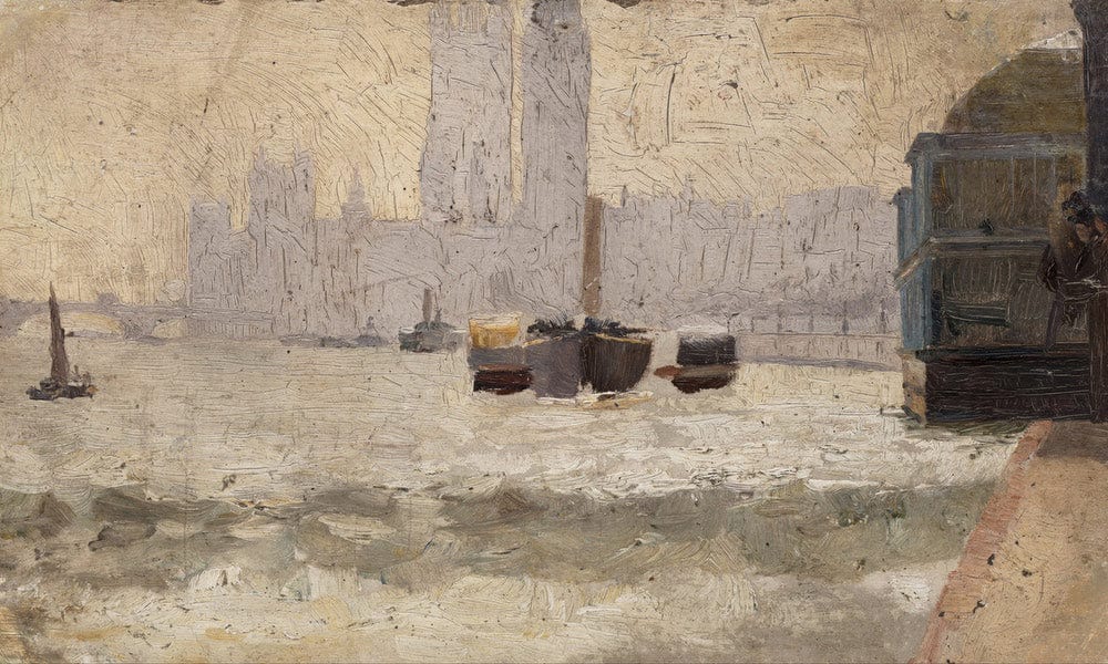Fog, Thames Embankment By Tom Roberts Fine Art Print