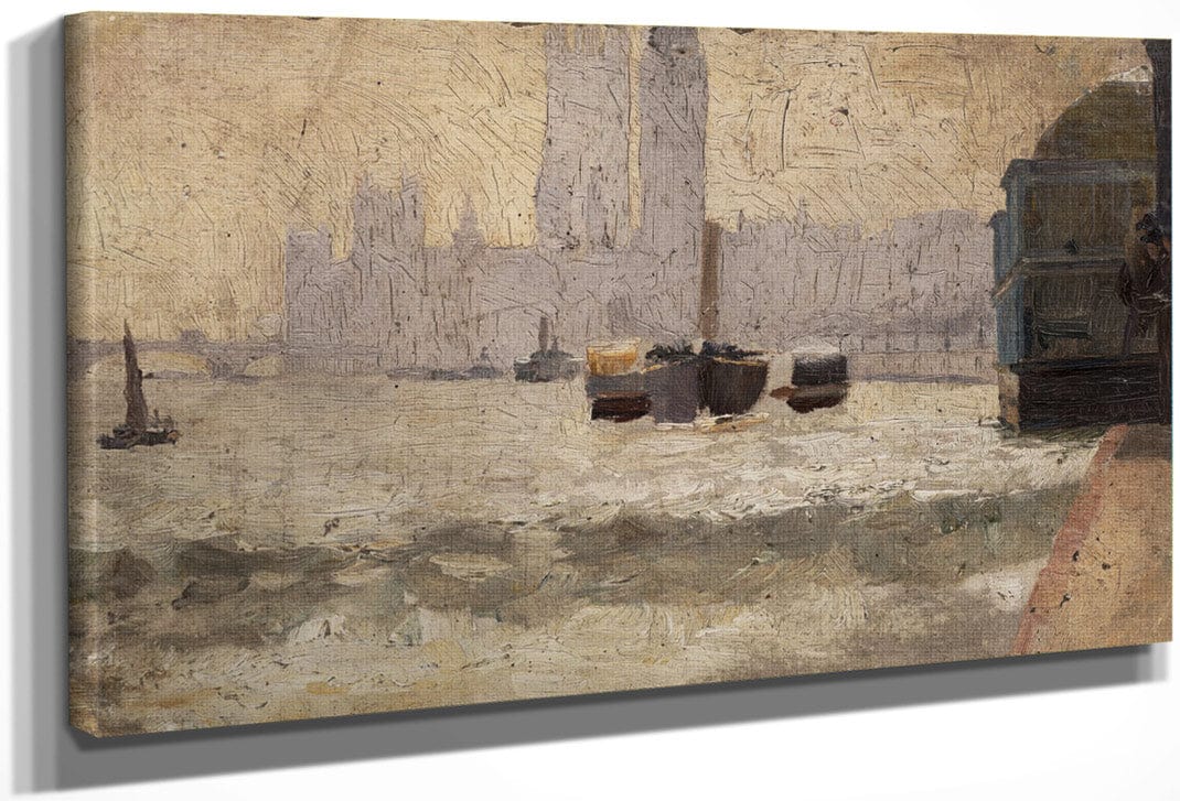 Fog, Thames Embankment By Tom Roberts Fine Art Print