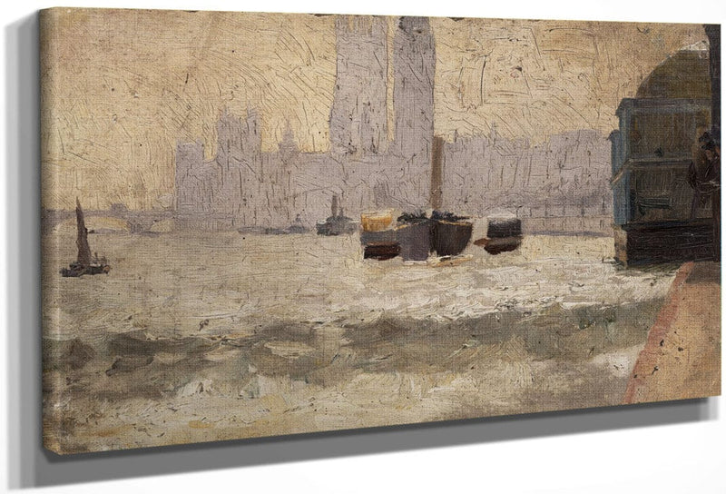 Fog, Thames Embankment By Tom Roberts Fine Art Print