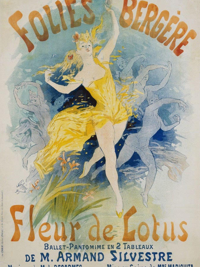 Folies Bergere Fleur De Lotus Poster By Jules Cheret Fine Art Print