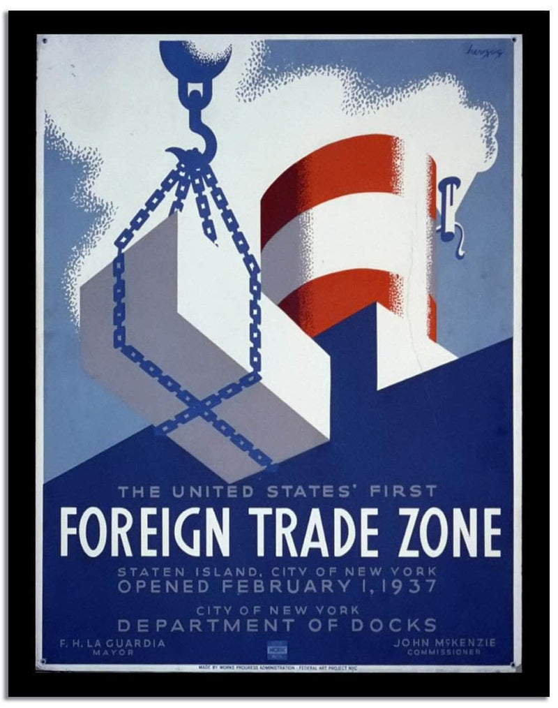 Foreign Trade Zone  Vintage Poster Fine Art Print