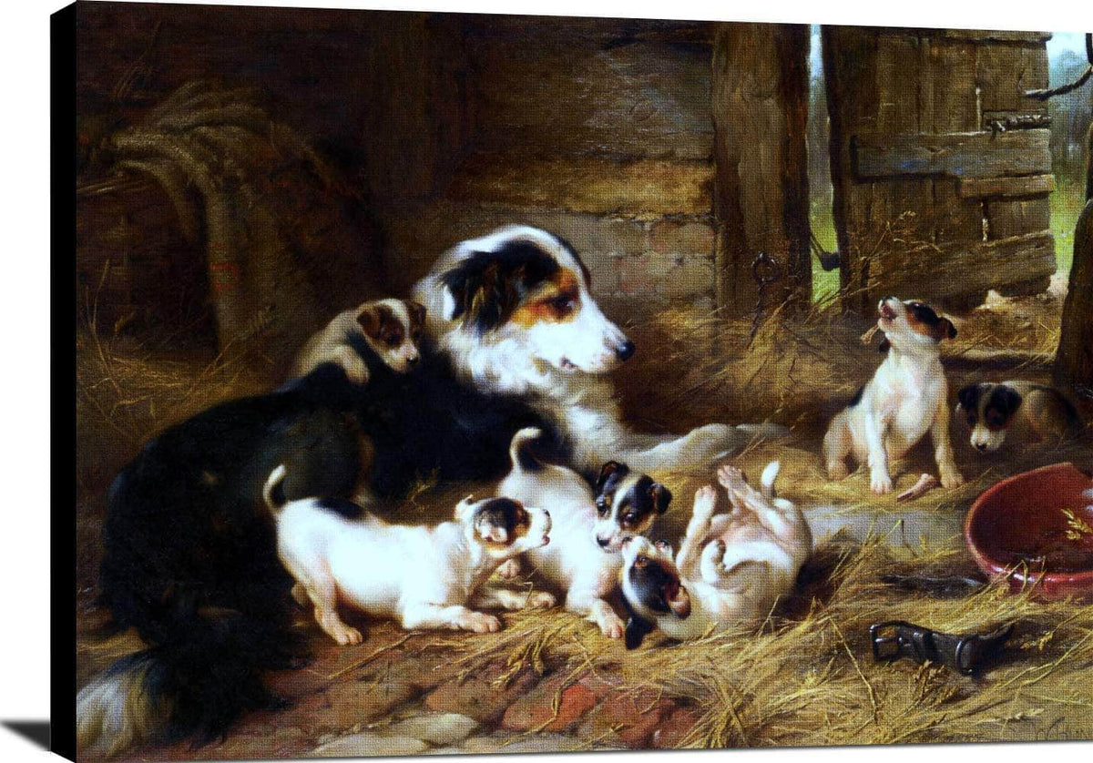 Foster Mother Painting Walter Hunt Canvas Art Fine Art Print